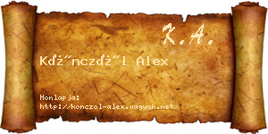 Könczöl Alex névjegykártya